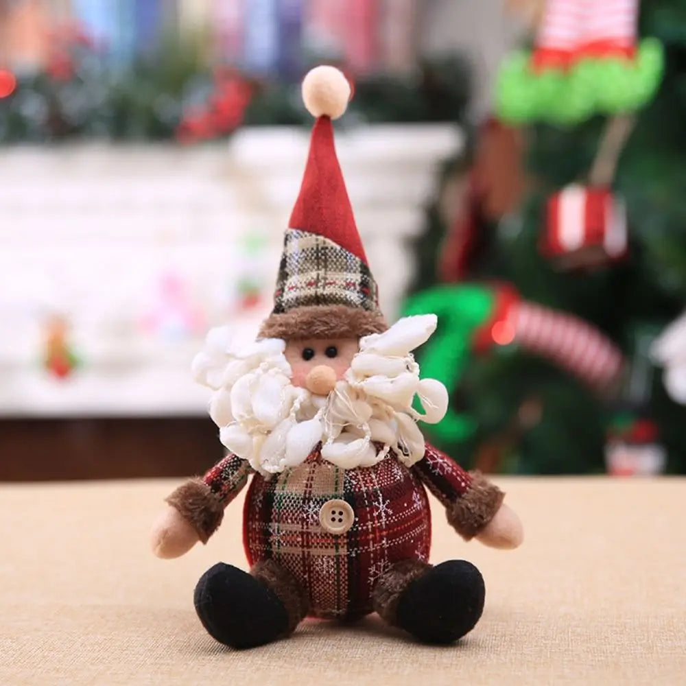 Soft Plush Christmas Dolls – Santa, Elk & Snowman Holiday Decor