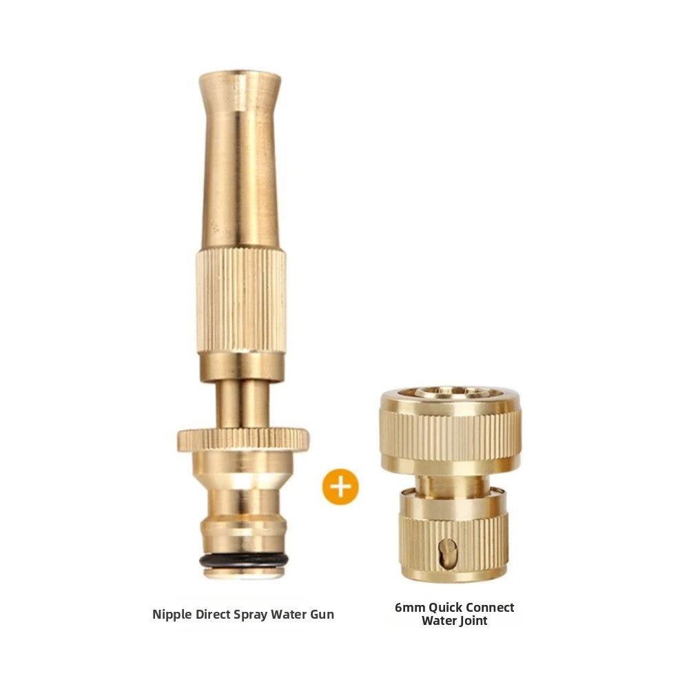 Brass Garden Hose Spray Nozzle – High Pressure Adjustable Flow