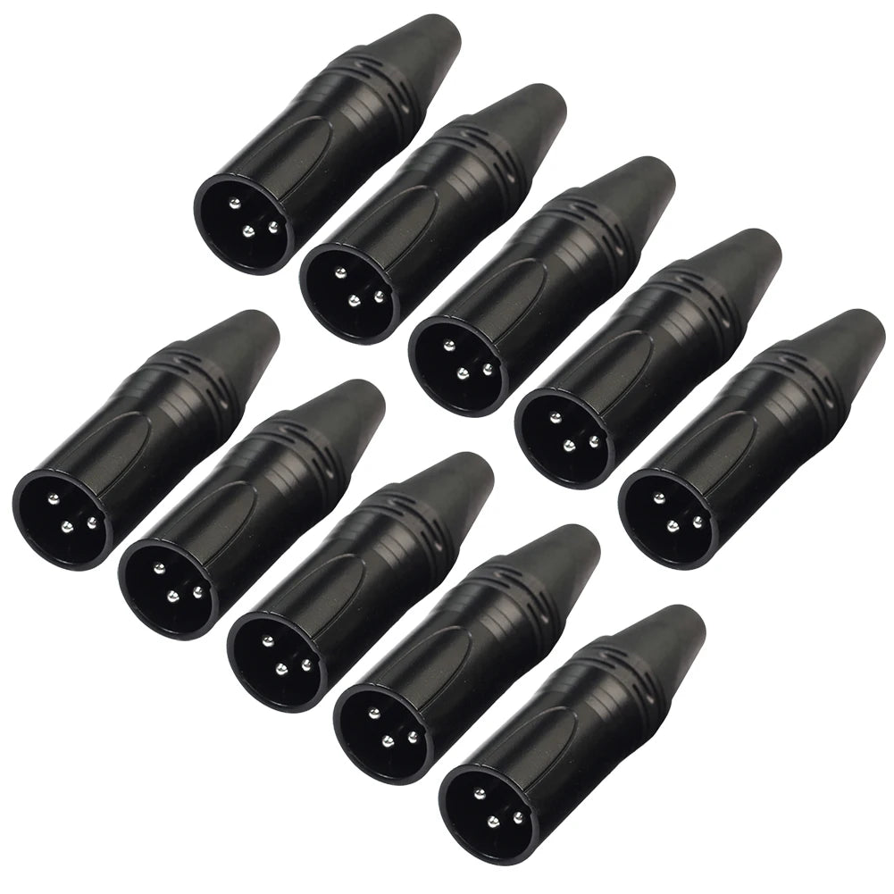 XLR 3-Pin Male Solder Plug Connectors 10-Pack – DIY MIC Cable