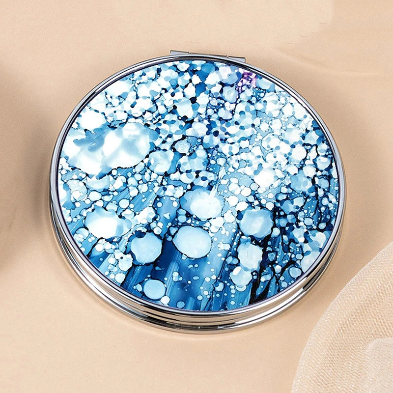 Vintage Stripe Mini Compact Makeup Mirror – Magnifying Portable