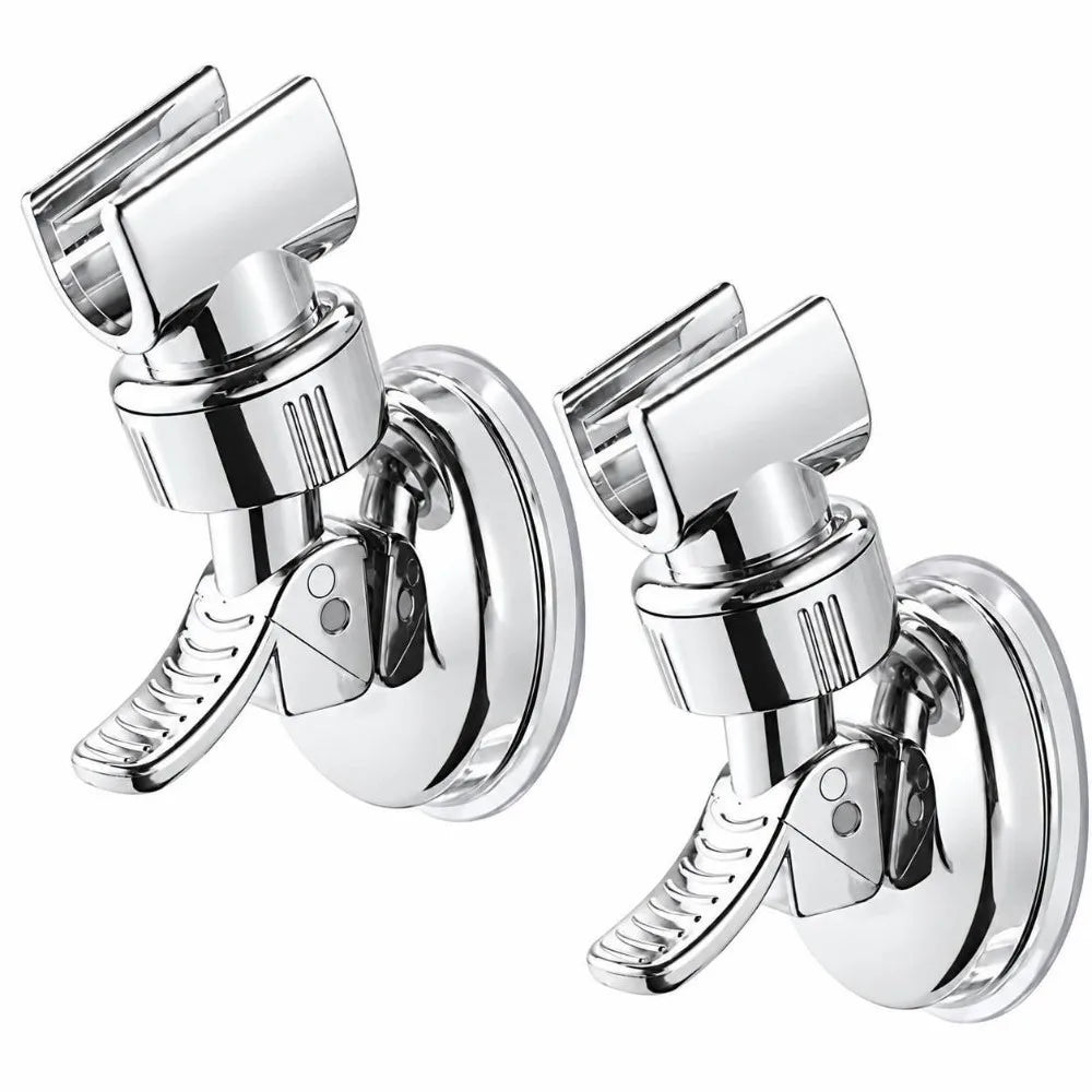 2-Pack Adjustable Suction Cup Shower Head Holder No-Drill