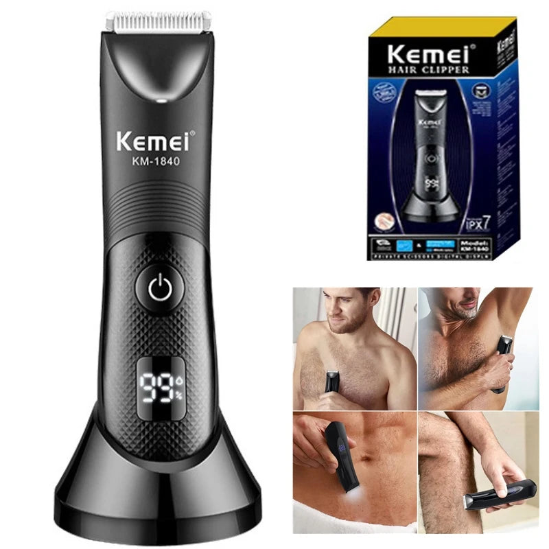 Kemei Electric Body & Beard Trimmer IPX7 Wet Dry Men Women