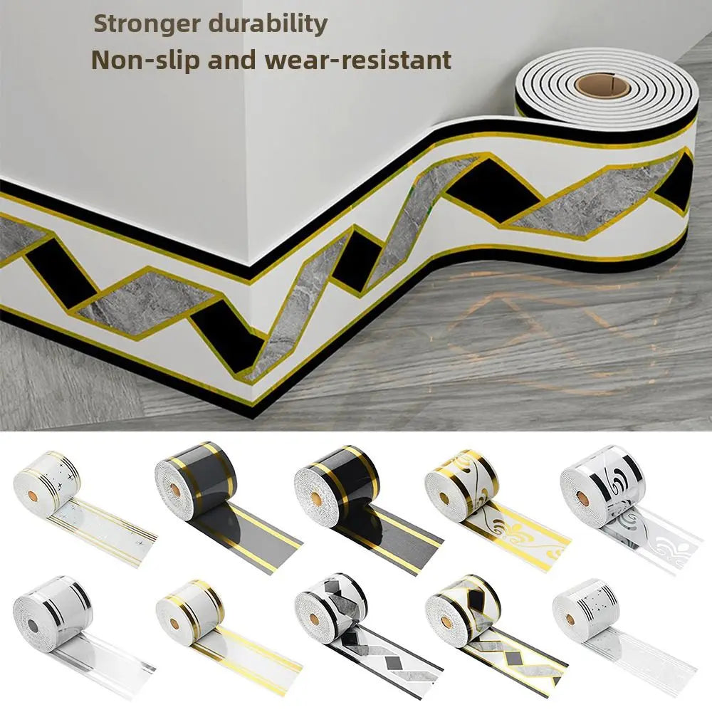 Self-Adhesive PVC Foam Skirting Board Marble Wall Border 10cm×5m
