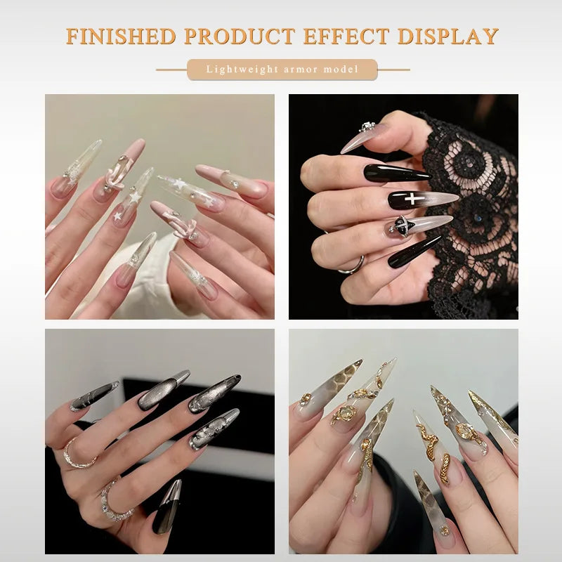 Soft Gel Full Cover Nail Tips – Almond Stiletto Coffin