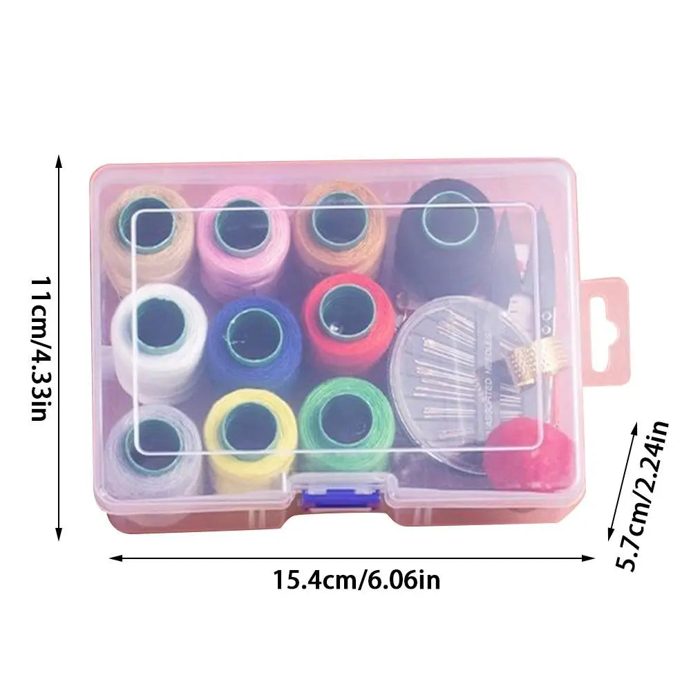 21-Piece Sewing Kit with Storage Box & 10-Color Thread Set
