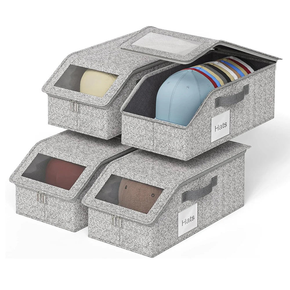 Foldable Baseball Cap Storage Box – Window & Zipper | VIBE