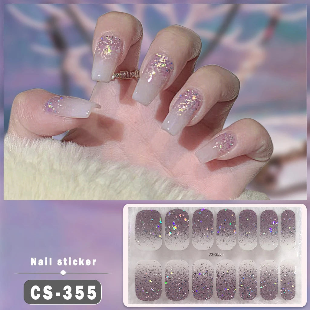 Solid Color Self-Adhesive Gel Nail Art Stickers & Decals