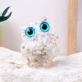 Crystal Owl Figurine – Amethyst & Rose Quartz Resin Ornament