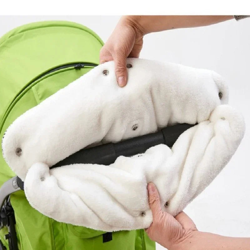 Winter Baby Stroller Handle Gloves – Windproof Plush Warmth