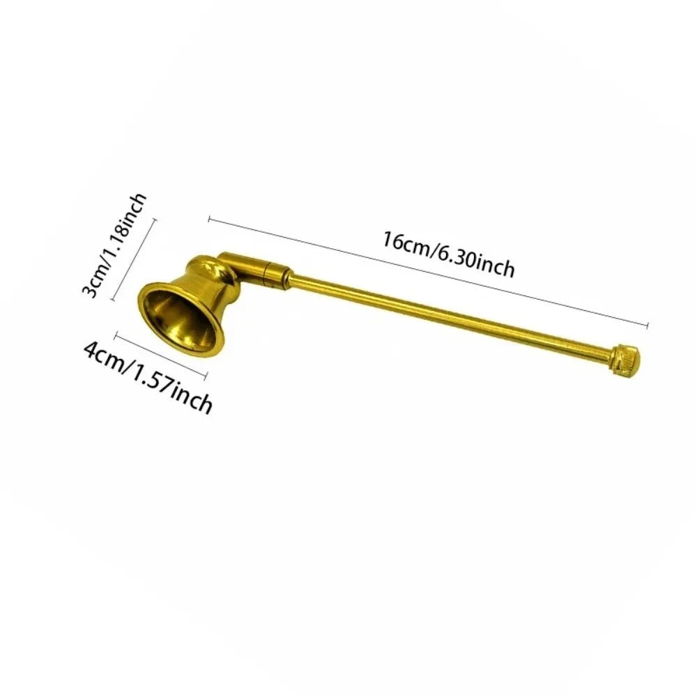 Bell-Shaped Gold Metal Candle Snuffer – Long Handle Elegant