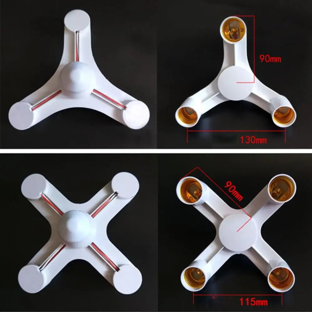 E27 Multi-Socket Lamp Splitter – 3/4/5 Bulb Holder Adapter