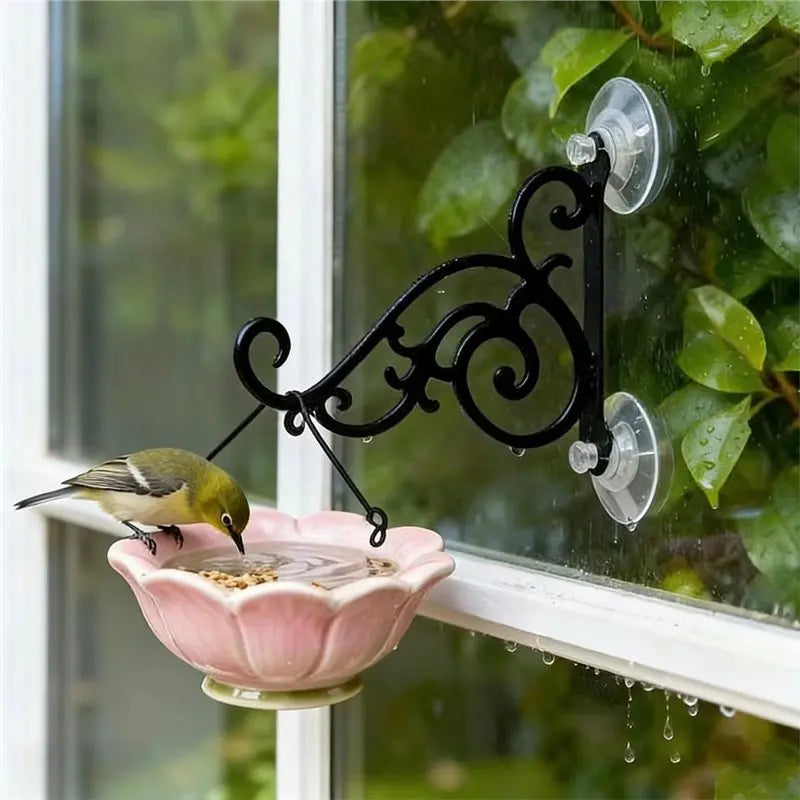 Suction Cup Window Bird Feeder Hook & Hanger Stand