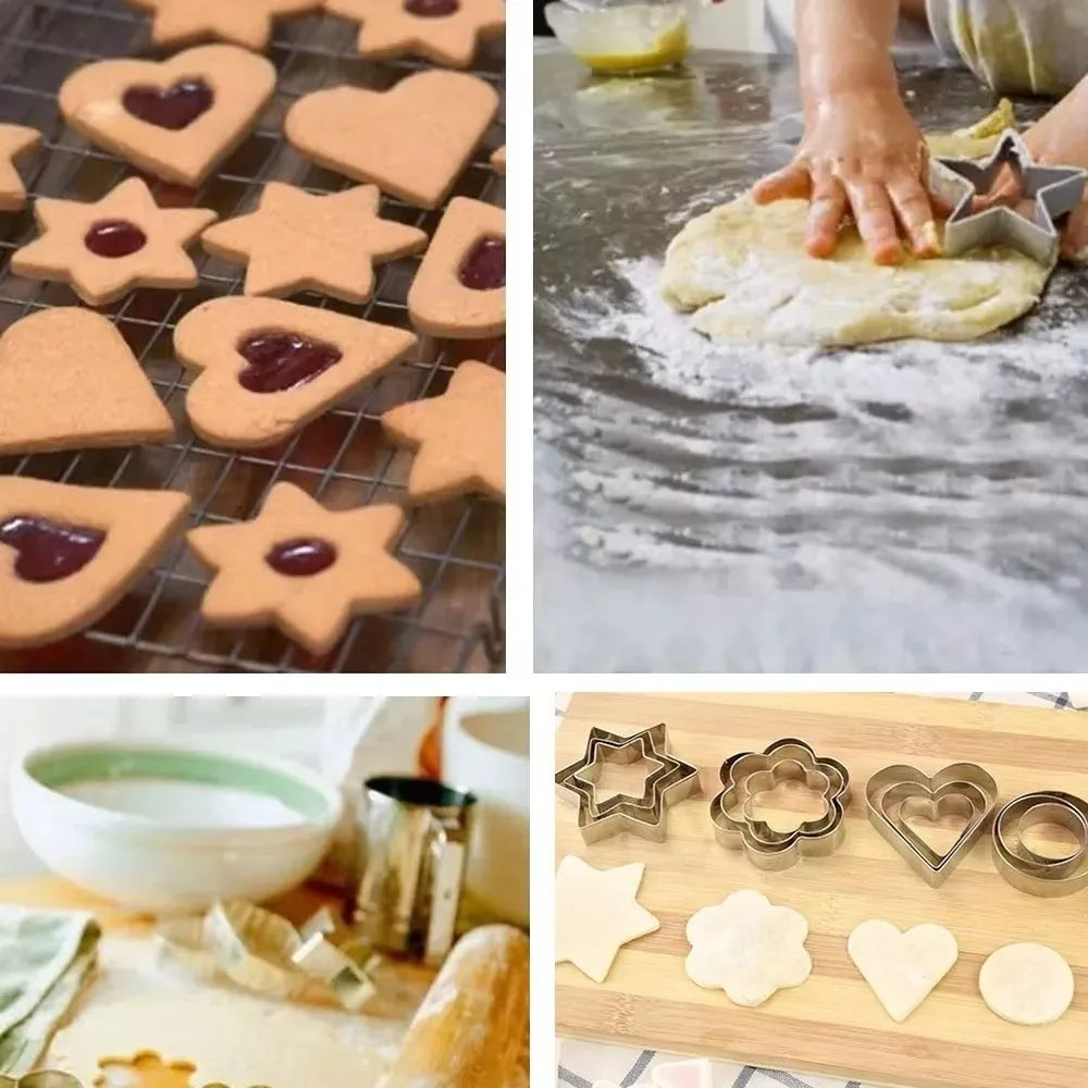 Mini Geometric Stainless Steel Cookie Cutters Set – Baking