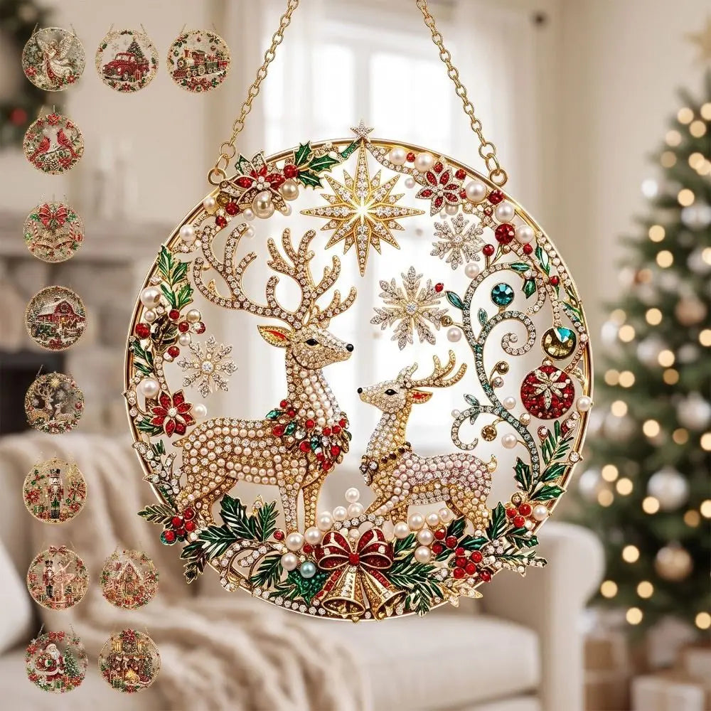 5D Christmas Diamond Painting Pearl Bead Ornament Kit – 20cm
