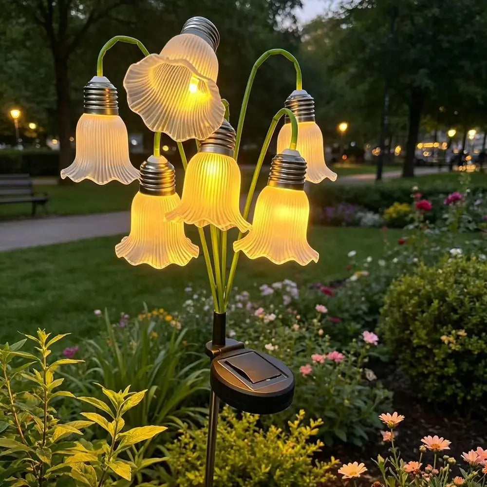 Lily of the Valley Solar Garden Light – 6-Head LED Lawn Stake