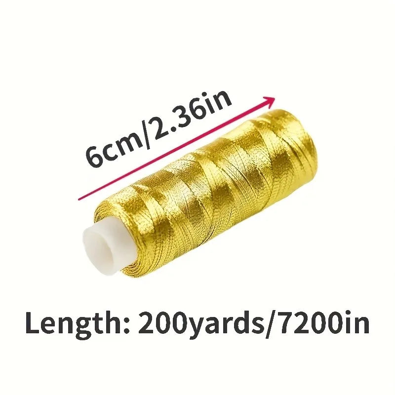 2-Pack Gold & Silver Metallic Embroidery Thread 182.88m