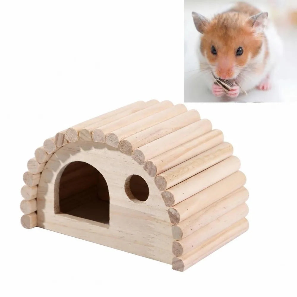 Arch Handcrafted Wooden Hamster House – Small Pet Hideout