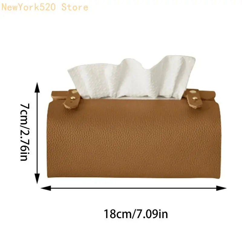Leather Tissue Box Elegant Rectangular Tissue Dispenser