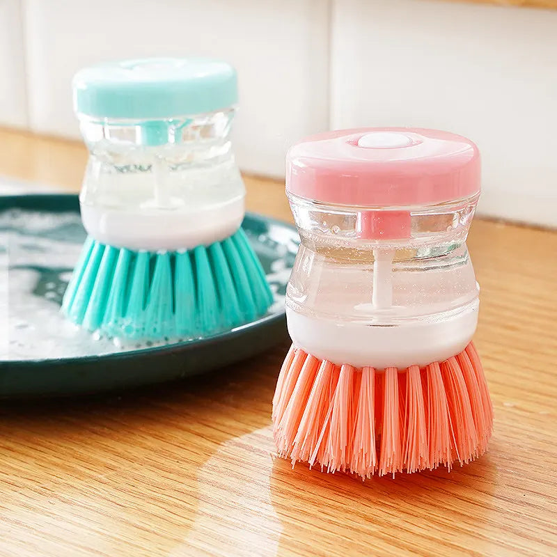 Press Soap Dispenser Dish Brush – Kitchen Pot Scrubber