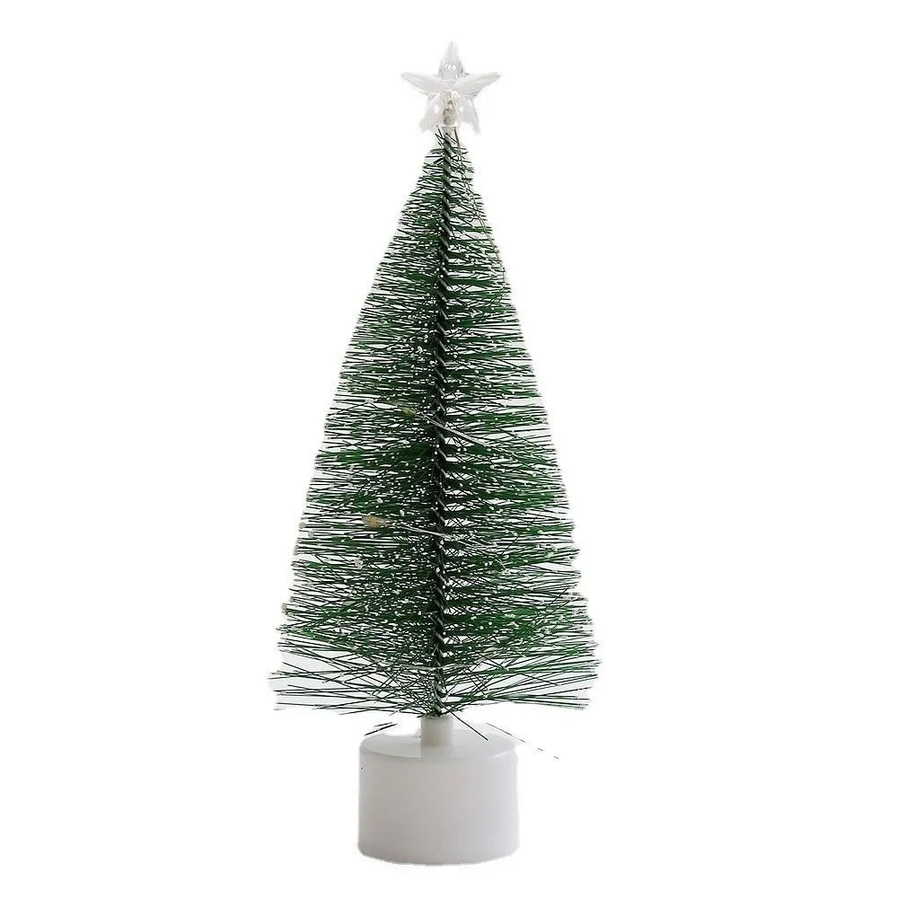 Mini LED Christmas Tree Tabletop Ornament with Star & Lights