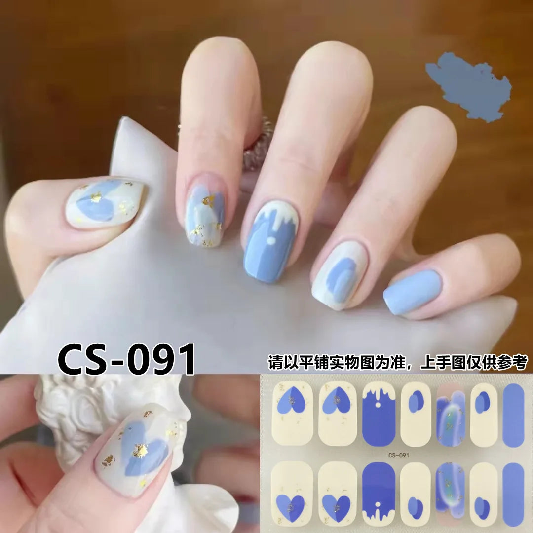 Semi Cured Gel Nail Stickers – Waterproof Self-Adhesive Decals