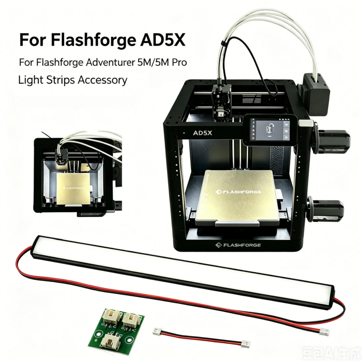 Magnetic LED Light Strip for Flashforge AD5X & Adventurer 5M Pro