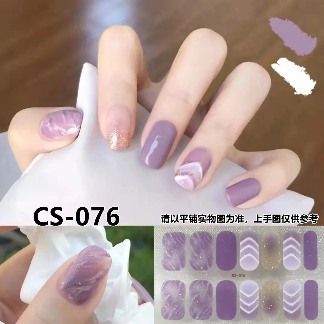 Semi Cured Gel Nail Stickers – Waterproof Self-Adhesive Decals