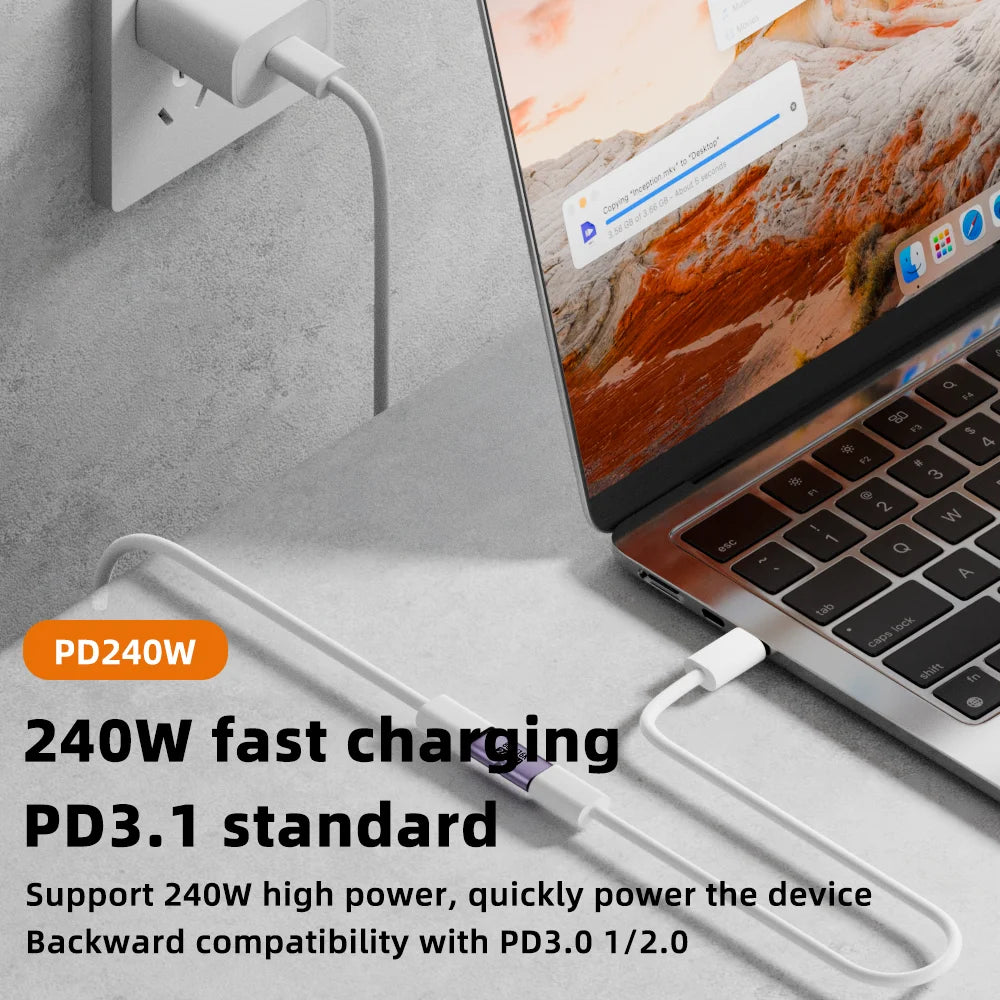 USB4 80Gbps USB-C Female to Female Adapter – 240W, 8K@60Hz