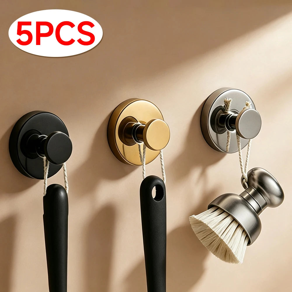 No-Drill Suction Cup Hooks Stainless Steel – Bathroom & Kitchen