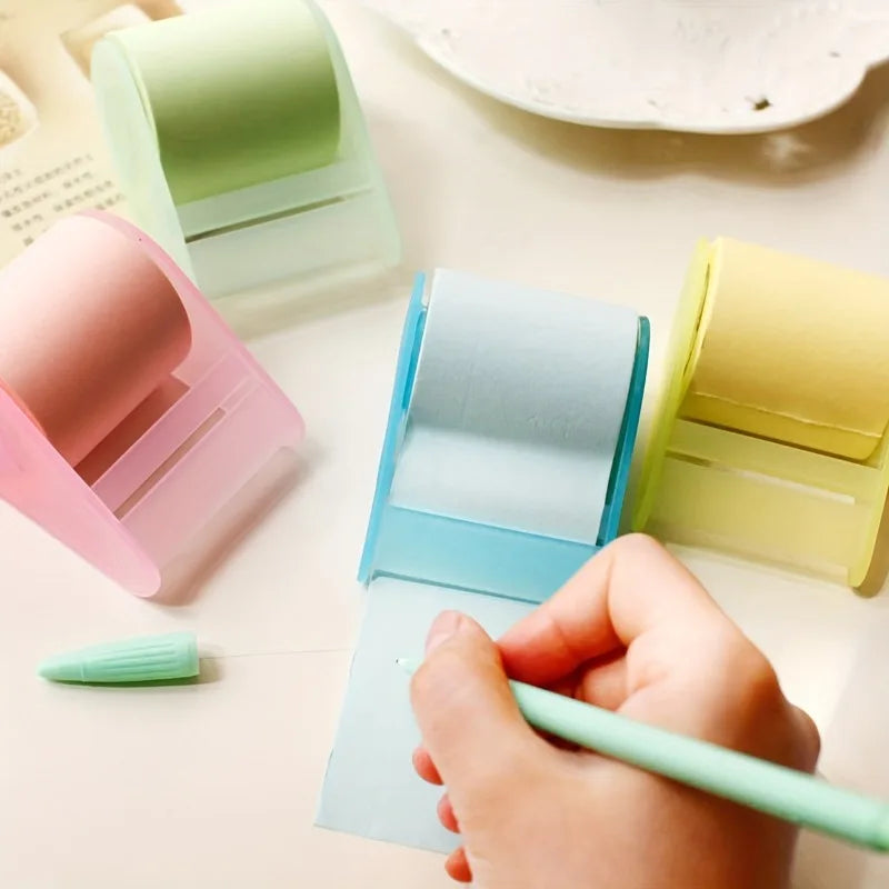 Sticky Notes with Tape Holder – Assorted Pink & Green Colors