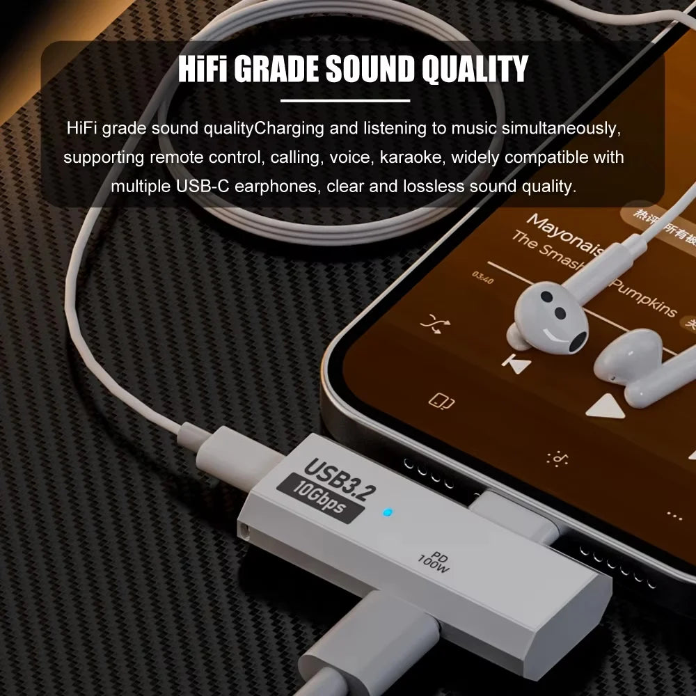 100W USB-C OTG Adapter – 10Gbps Fast Charging Converter