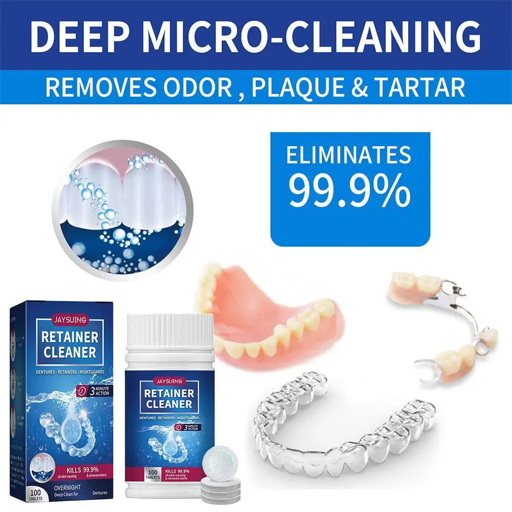 100-Pc Denture Cleaning Tablets – Stain & Plaque Remover
