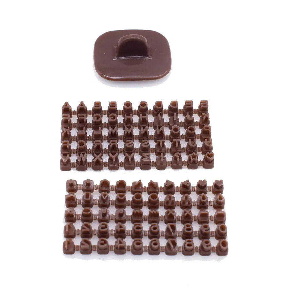Mini Alphabet Number Clay Stamp Movable Type Die Set
