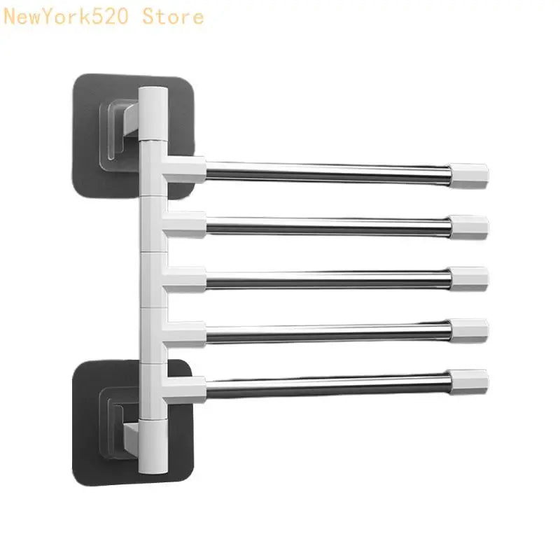 Wall Mount Rotating Towel Bar Rack – 2 to 5 Arms Stainless