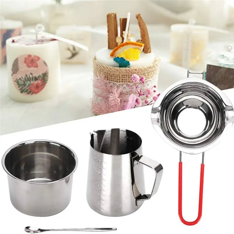 Stainless Steel Double Boiler Candle Making Kit – 4-Pack
