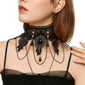 Gothic Lace Choker Necklace – Dark Vintage Women's Collar
