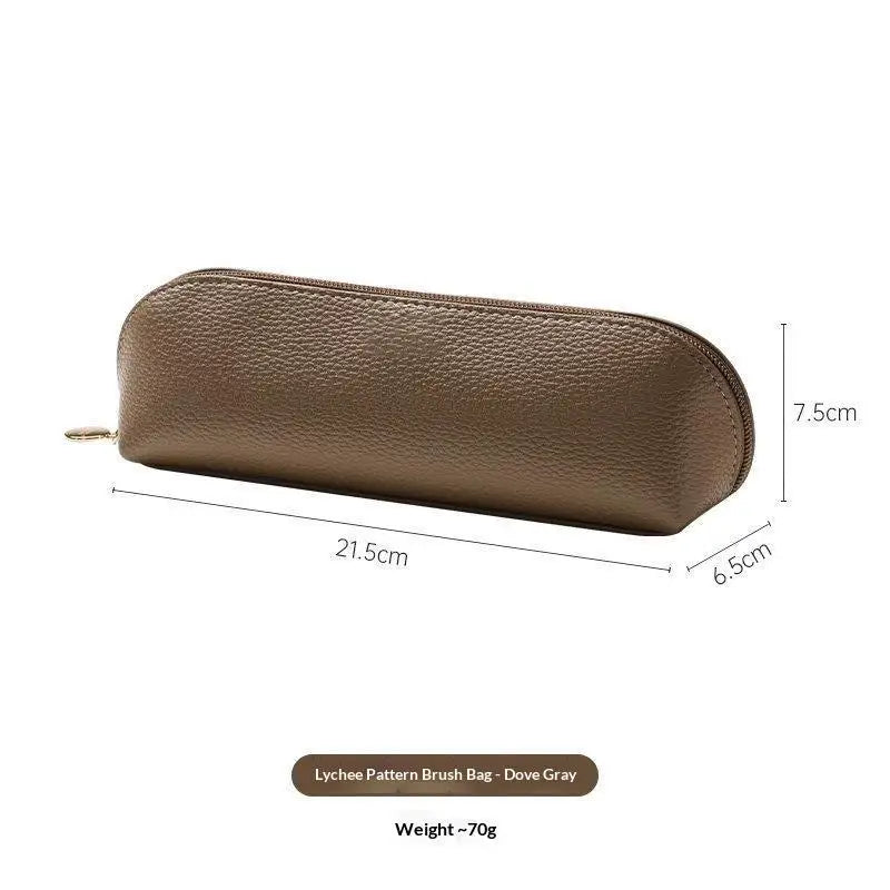 PU Leather Pencil Pouch – Waterproof Metal Zipper Case