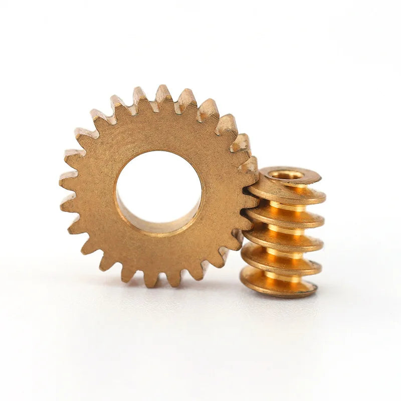 10pcs Brass Single-Head Worm Gear 0.5 Module 6–7mm OD