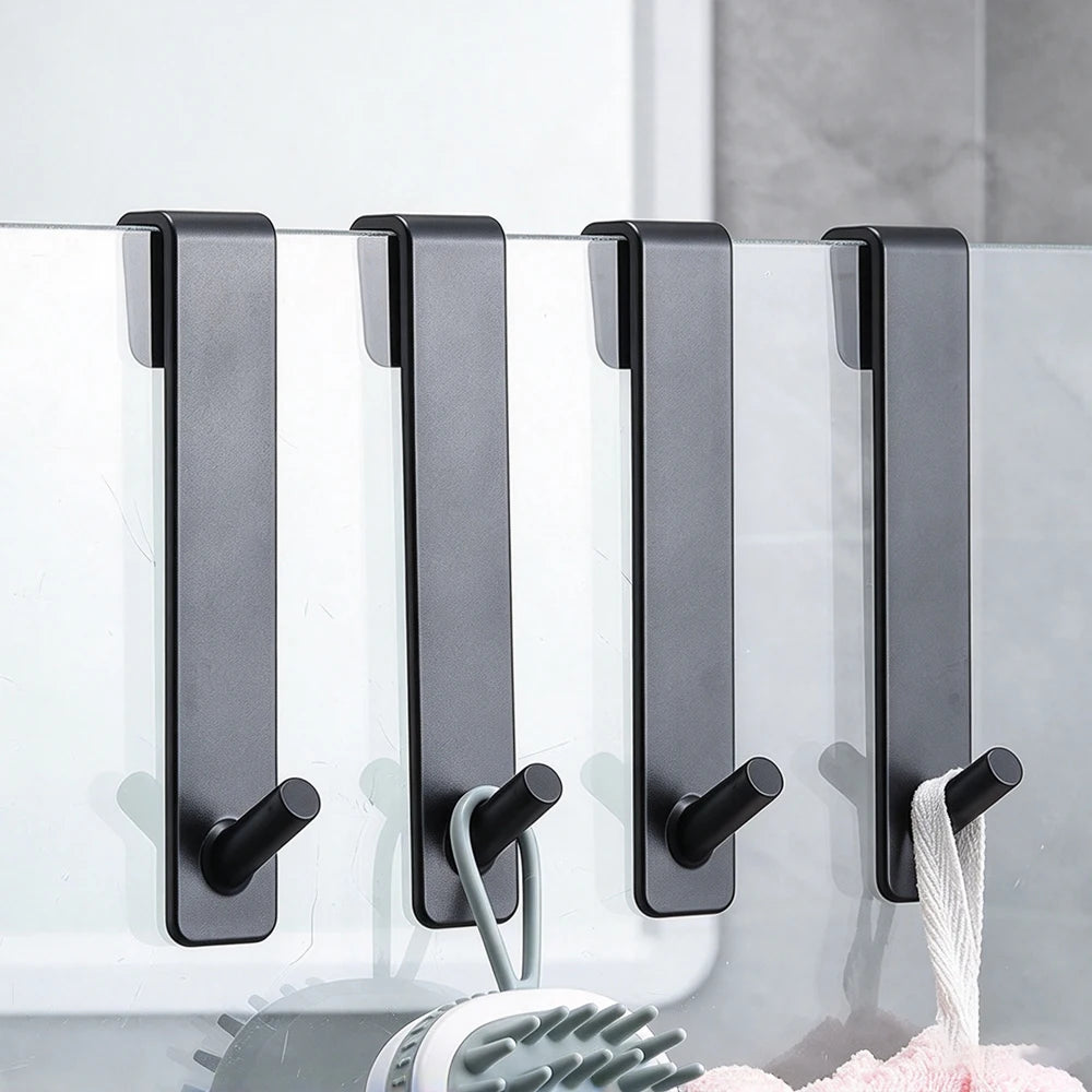 S-Shape Glass Door Hook – Bathroom Towel & Robe Hanger