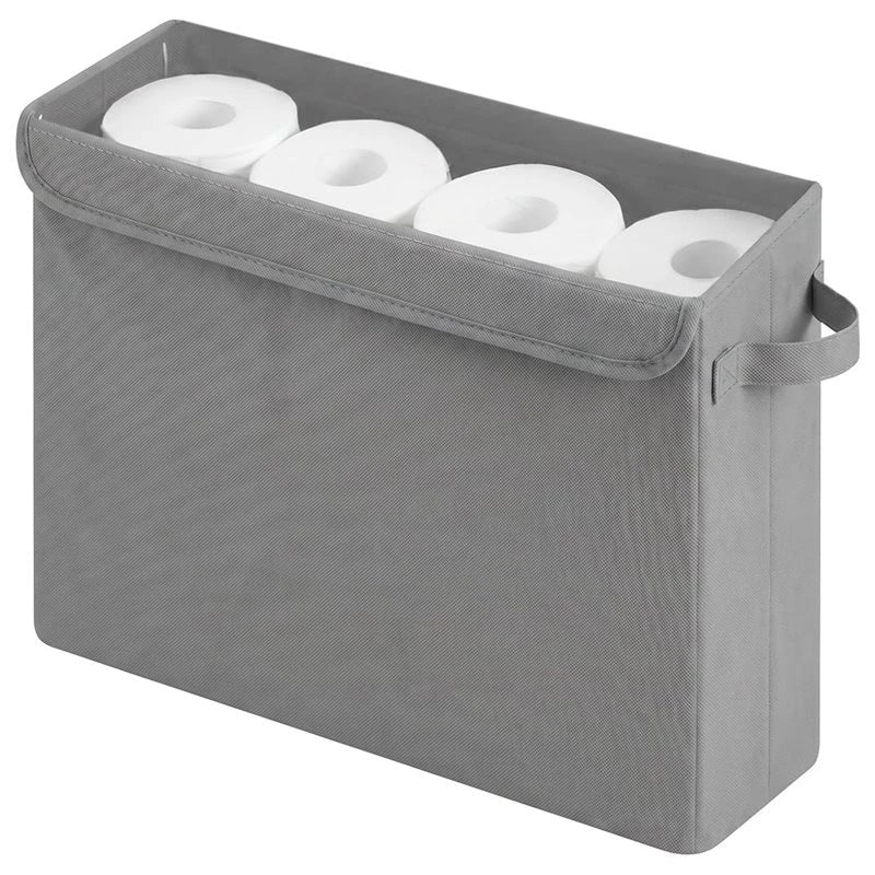 Toilet Paper Storage Basket with Lid – Holds 12 Rolls