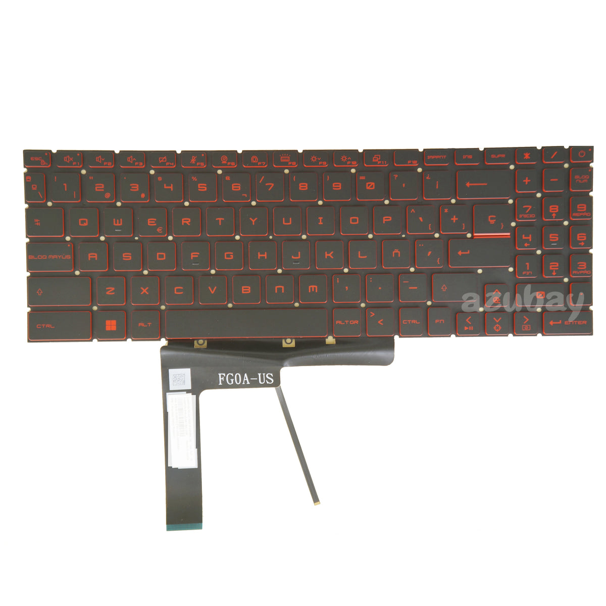 AZUBAY Russian Spanish Backlit Keyboard – MSI Katana GF66 GF76