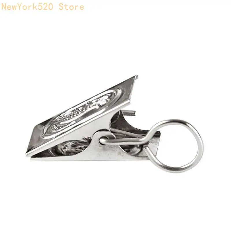 100-Pack Stainless Steel Curtain Clips with Hooks – Silver