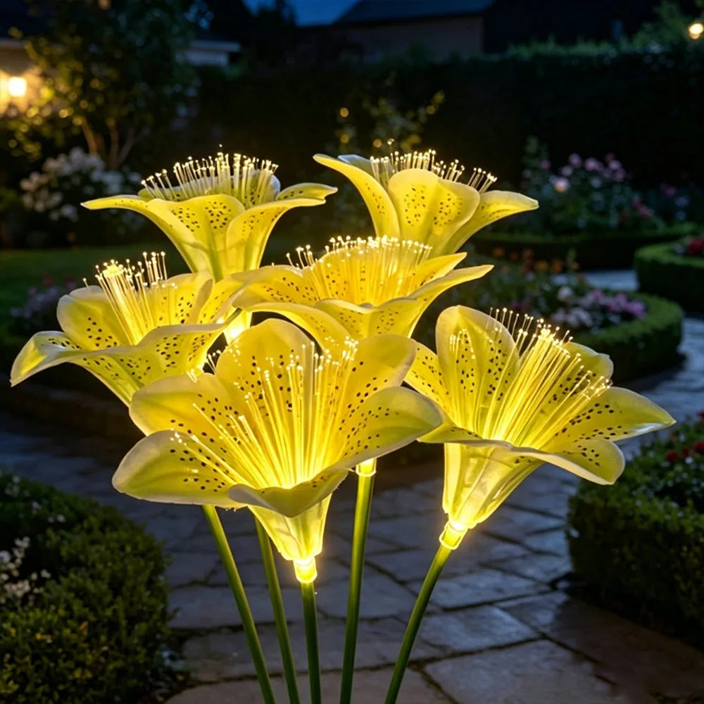 Solar LED Lily Flower Garden Stake Light – IP66 Waterproof