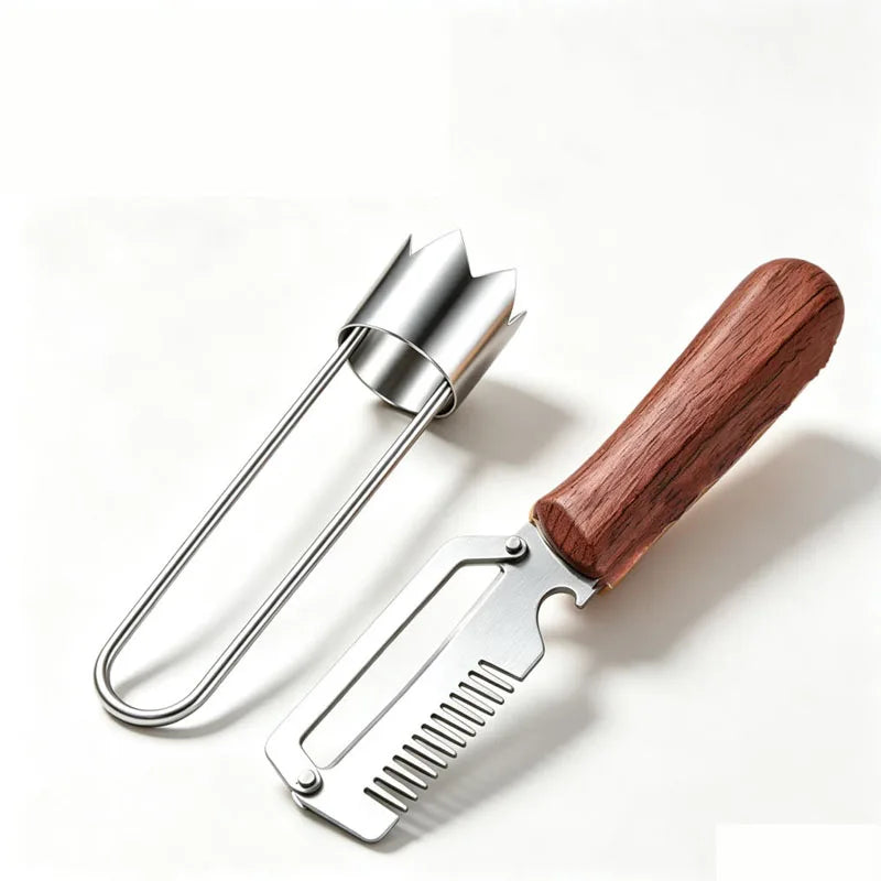 2-Pc Stainless Steel Vegetable Peeler & Fruit Corer Set