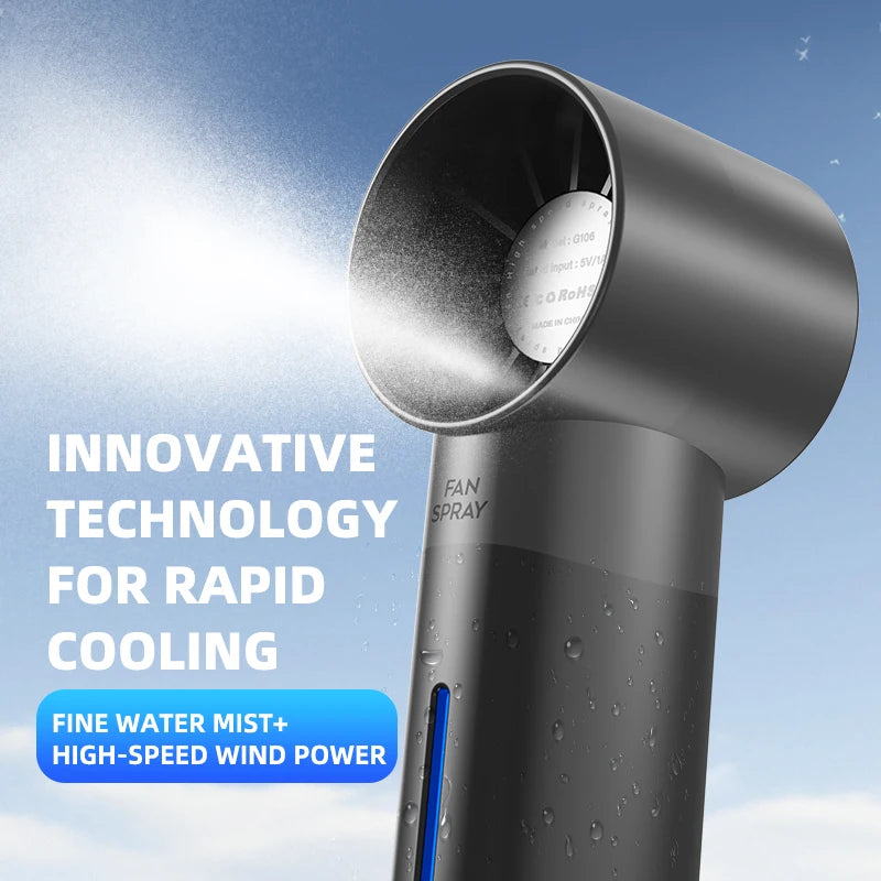 VIBE Handheld Mist Fan – Portable USB Turbine Spray Cooling