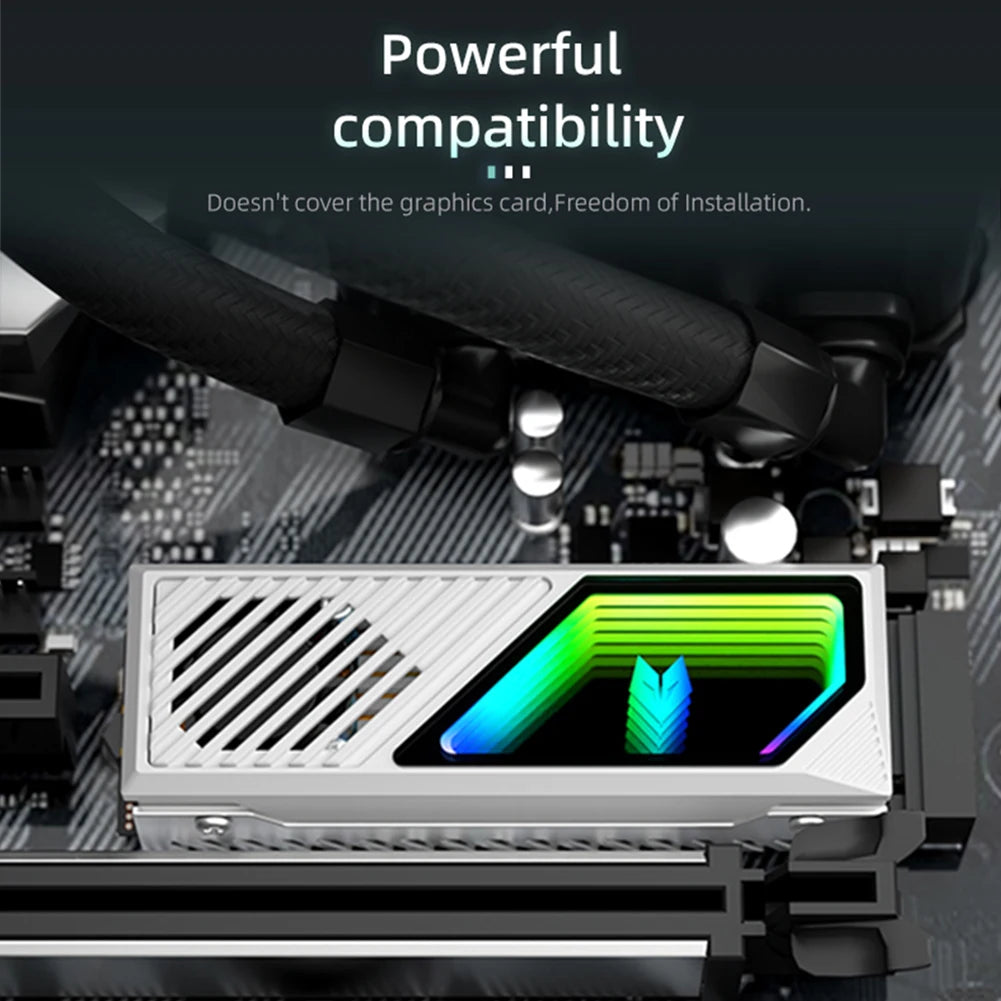 ALLOYSEED M.2 2280 SSD Heatsink with ARGB Fan | Aluminum Cooler