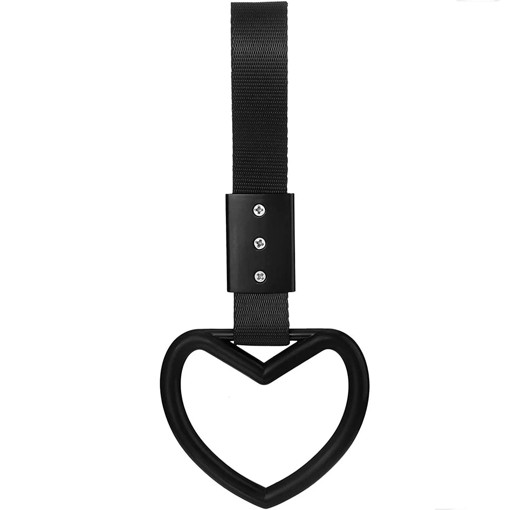Heart-Shaped Car Hanging Ornament Plastic Pull Ring Decor