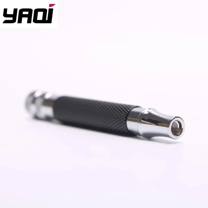 Yaqi Men's Chrome & Black Brass Safety Razor Handle – Travel