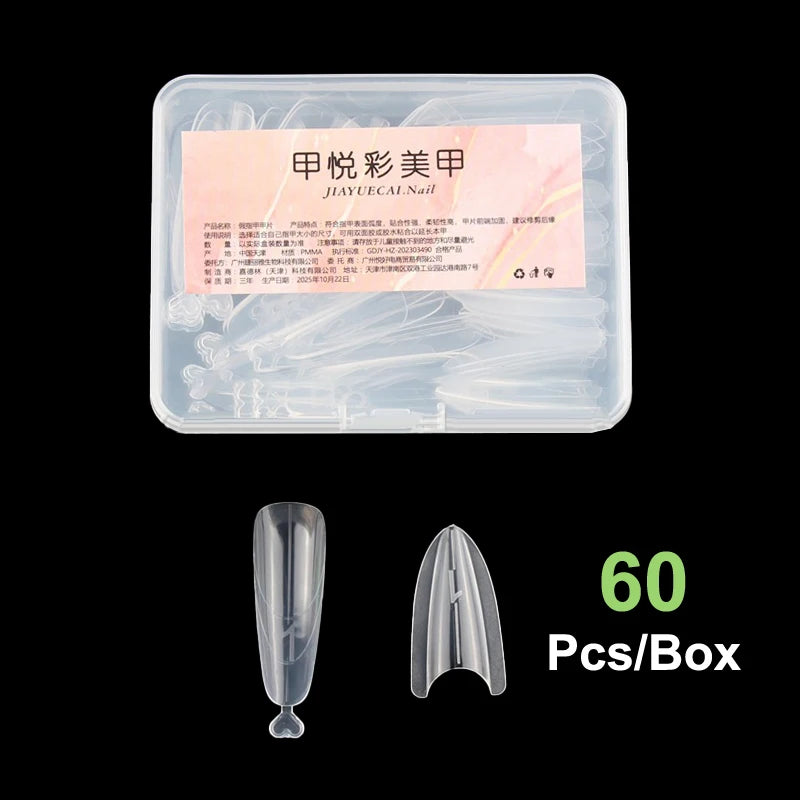 Sandwich Dual Nail Forms 60pcs – 15 Sizes Coffin & Almond
