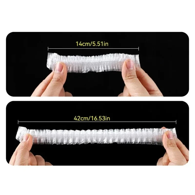 100-Pack Disposable Shower Caps – Waterproof Hair Covers